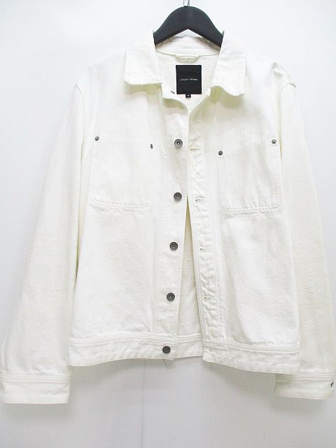 ジョセフオム Joseph Homme 長袖 デニム ジャケット ジージャン 肘プリント 内p 48 白 ホワイト 無地 綿 コットン 日本製 メンズ 077 ベクトルパーク