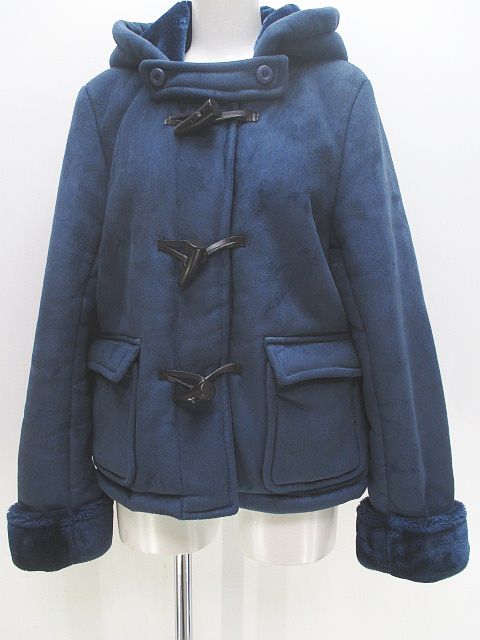 リリーブラウン Lily Brown フェイクムートン ダッフルコート ショート丈 1 青系 ブルー ファー裏地 トグルボタン フード レディース 077 ベクトルパーク リリーブラウン Lily Brown フェイクムートン ダッフルコート ショート丈 1 青系 ブルー ファー裏地 トグルボタン フード レディース 077 ベクトルパーク