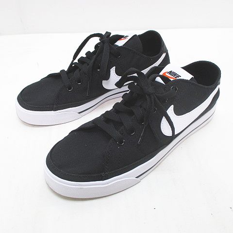 ナイキ Nike コート レガシー キャンバス Cz0294 001 ローカットスニーカー 23 5 ブラック 黒 ホワイト 白 レディース 077 ベクトルパーク