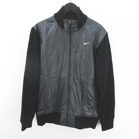 ナイキゴルフ Nike Golf ゴルフウェア ジャケット 中綿 ニット M 黒系 ブラック ジップアップ ロゴ 刺繍 切替 毛 ウール メンズ 077 ベクトルパーク