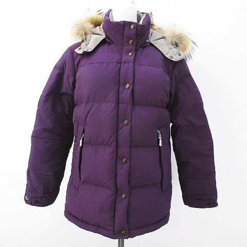 エーグル Aigle ダウンジャケット 中綿 パープル 紫系 フード ラクーンファー 裏地 ジップアップ レディース 077 ベクトルパーク