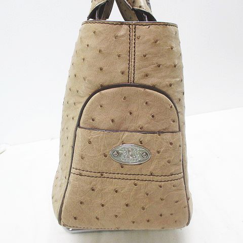 セリーヌ CELINE オーストリッチ レザー 本革 ハンドバッグ ブギー 