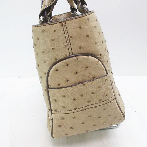 セリーヌ CELINE オーストリッチ レザー 本革 ハンドバッグ ブギー 