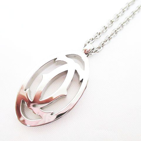 カルティエ Cartier ダブルC ネックレス SILVERチェーン ペンダント 