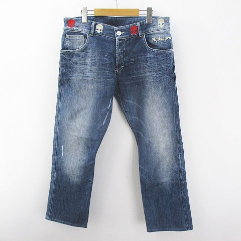 ハイドロゲン HYDROGEN デニム パンツ ジーンズ ボタンフライ 34 紺系 
