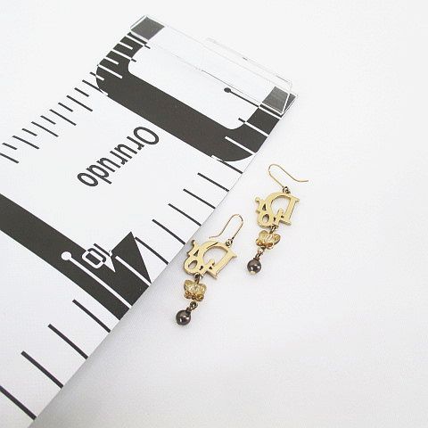 クリスチャンディオール Christian Dior フックピアス ロゴ 蝶