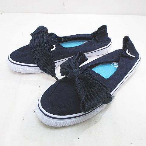 バンズ Vans スニーカー リボン 23 5 ネイビー 紺 キャンバス地 レディース 077 ベクトルパーク