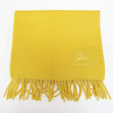 バーバリー　マフラー　ショール　クリーニング済　黄色 バーバリー マフラー ショール クリーニング済 黄色