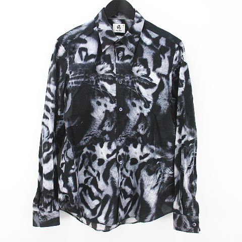 ポールスミス PAUL SMITH タイガー柄 虎 長袖 シャツ M ブラック 黒系 Paul Smith トラ柄 Tシャツ長袖