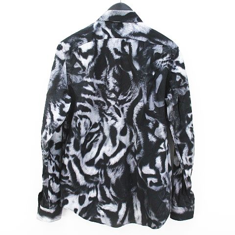 ポールスミス PAUL SMITH タイガー柄 虎 長袖 シャツ M ブラック 黒系 
