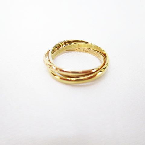 カルティエ Cartier K18 750 トリニティリング 3連 9号 指輪 3カラー  