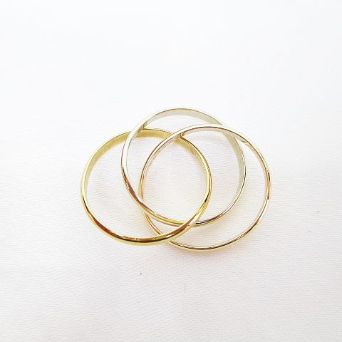 カルティエ Cartier K18 750 トリニティリング 3連 9号 指輪 3カラー  