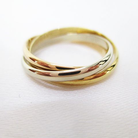 カルティエ Cartier K18 750 トリニティリング 3連 9号 指輪 3カラー  
