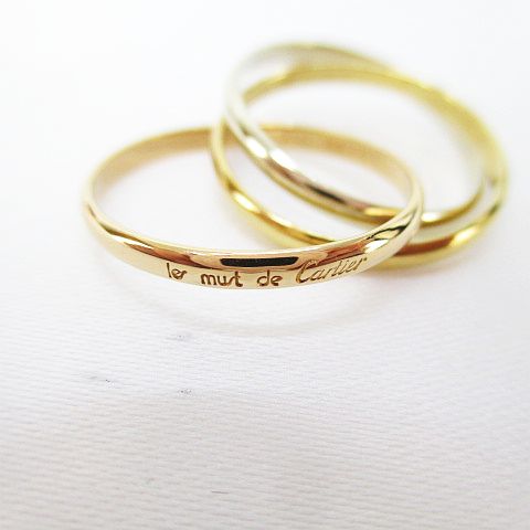 カルティエ Cartier K18 750 トリニティリング 3連 9号 指輪 3カラー  