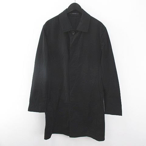 未使用品 メンズビギ Men S Bigi ステンカラーコート 薄手 比翼 Ll 黒系 ブラック ロング丈 ボタン 綿 コットン タグ付 メンズ 077 ベクトルパーク