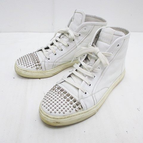 グッチ GUCCI ハイカットスニーカー スタッズ 37 ホワイト 白 レザー 