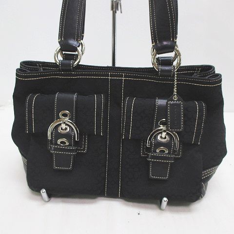 コーチ COACH ミニシグネチャー 3646 ハンドバッグ キャンバス レザー