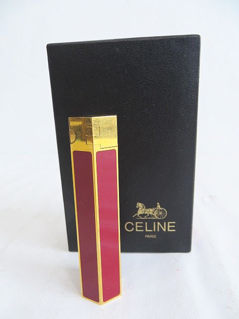セリーヌ CELINE ローラー ガス ライター 六角 馬車 ゴールド ボルドー 