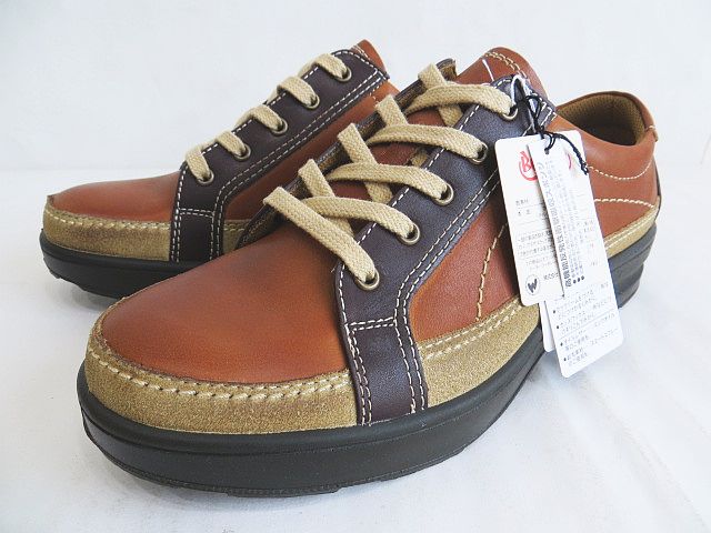 未使用品 ボブソン Bobson スニーカー 4503 ブラウン 茶系 24 5cm 本革 レザー 日本製 メンズ 077 ベクトルパーク