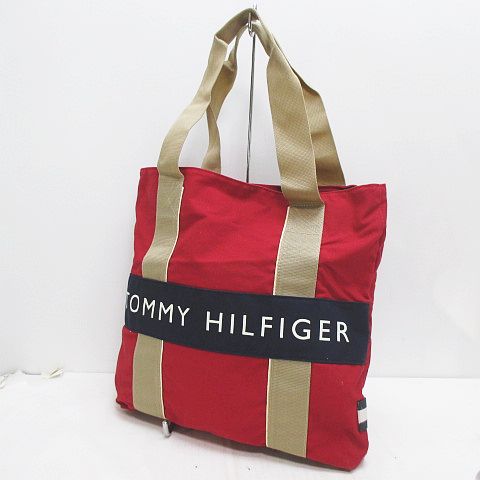 トミーヒルフィガー Tommy Hilfiger トートバッグ セミショルダー ロゴ レッド 赤 キャンバス地 メンズ レディース 077 ベクトルパーク