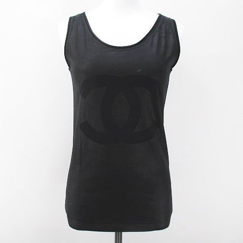 シャネル CHANEL ノースリーブ カットソー タンクトップ ココマーク 36 