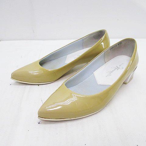 銀座かねまつ Ginza Kanematsu パンプス ポインテッドトゥ 24 ベージュ エナメル 日本製 レディース 077 ベクトルパーク