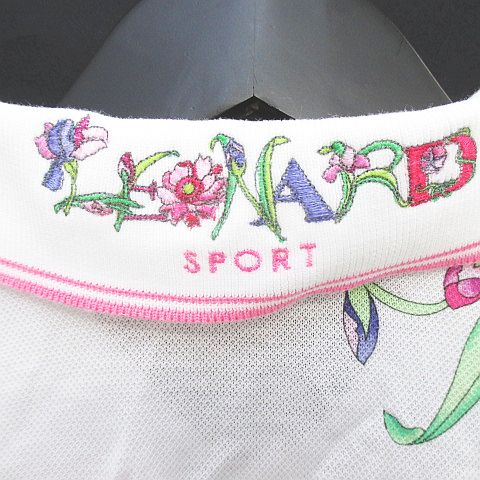 kurumi　レオナール　スポーツ　ポロシャツ　デニムプリント　お花 レオナールスポーツ LEONARD SPORT 花柄 フラワー 半袖