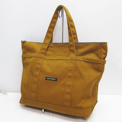 マリメッコ Marimekko トートバッグ セミショルダー ロゴ 無地 キャメル キャンバス地 メンズ レディース 077 ベクトルパーク