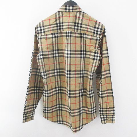 バーバリー BURBERRY チェック柄 ロゴ シャツ XXS ベージュ系 ロゴ