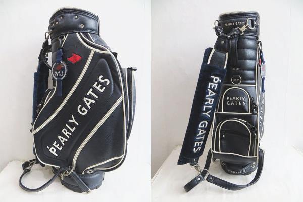 パーリーゲイツ Pearly Gates キャディバッグ ゴルフバッグ ネイビー ゴルフ用品 バッグフード付き メンズ レディース 077 ベクトルパーク