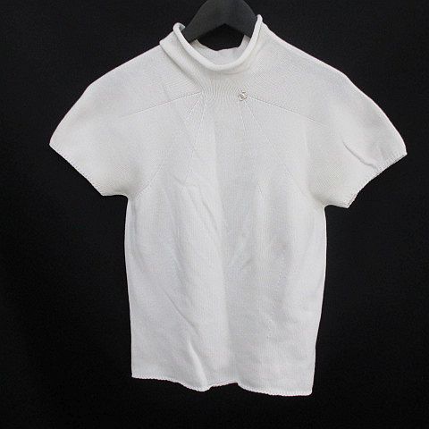 シャネル CHANEL 半袖 ニット セーター カットソー ハイネック CC  