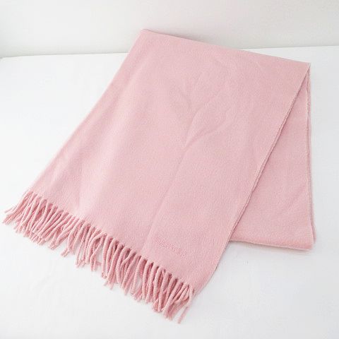 エルメス HERMES カシミヤ ストール マフラー ピンク系 フリンジ 無地  