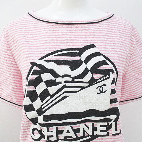 シャネル CHANEL P60455V22656 ボーダー 船 半袖 Tシャツ カットソー 