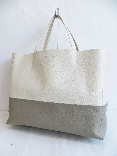 セリーヌ CELINE ホリゾンタルカバ レザー トート バッグ バイカラー 