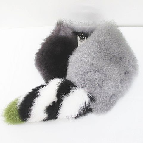 フェンディ FENDI マフラー ショール ティペット フォックスファー  