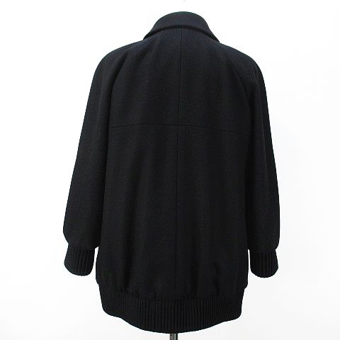 シャネル CHANEL カシミヤ ジャケット 36 ブラック 黒 チェーン ジップ 