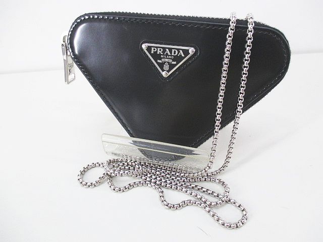 プラダ PRADA ブラッシュシュド レザーミニポーチ ポシェット