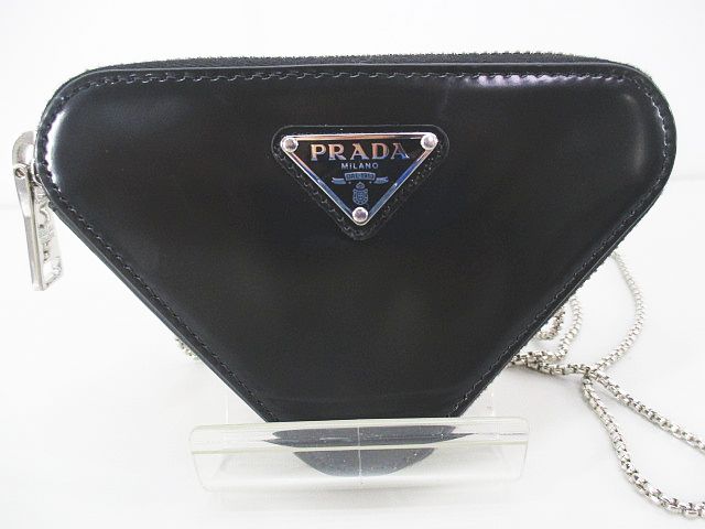 プラダ PRADA ブラッシュシュド レザーミニポーチ ポシェット