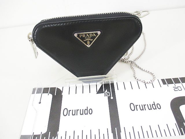 プラダ PRADA ブラッシュシュド レザーミニポーチ ポシェット
