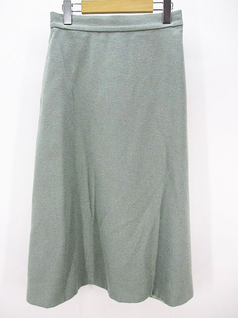 オペークドットクリップ Opaque Clip ロング丈 フレアスカート 38 M 緑系 ライトグリーン 無地 裏地 レディース 077 ベクトルパーク