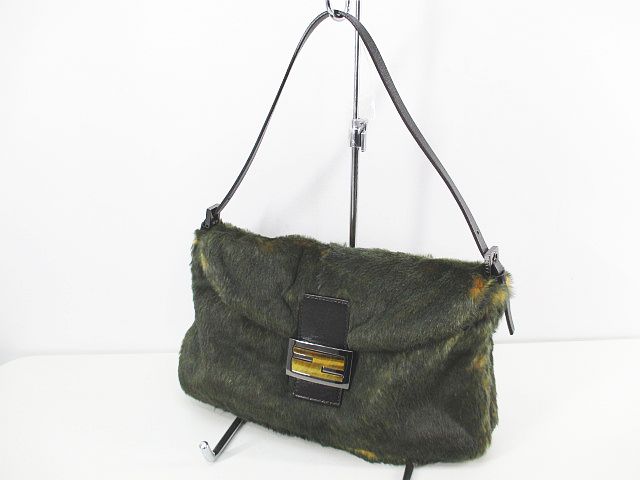 フェンディ FENDI 8br002 palla doppio セミ ショルダーバッグ カーキ  