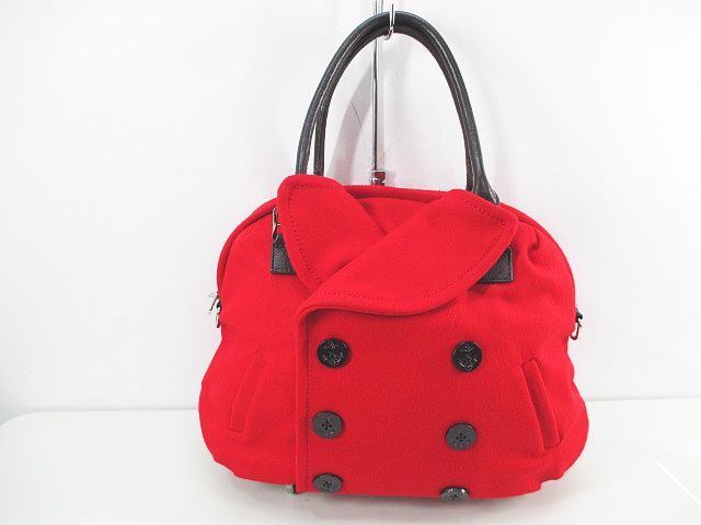 ムータ Muta マリン Pコートバッグ ハンド セミショルダー レッド 赤 ウール 牛革 レディース 077 ベクトルパーク