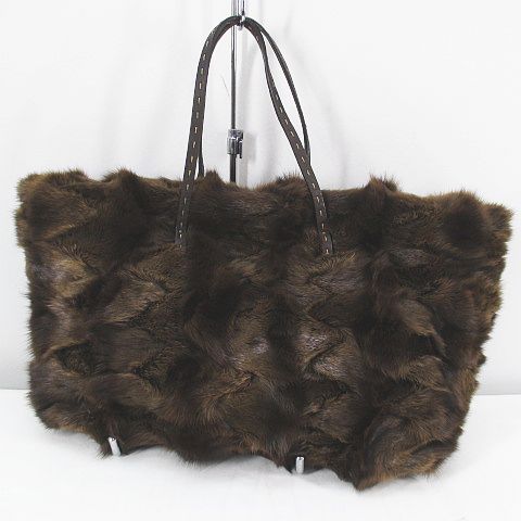 フェンディ FENDI トートバッグ ファーバッグ ブラウン 茶 レディース  