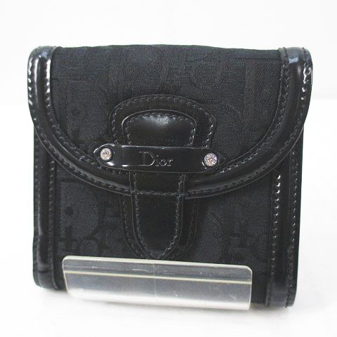 クリスチャンディオール Christian Dior 2つ折り財布 Wホック コンビ  
