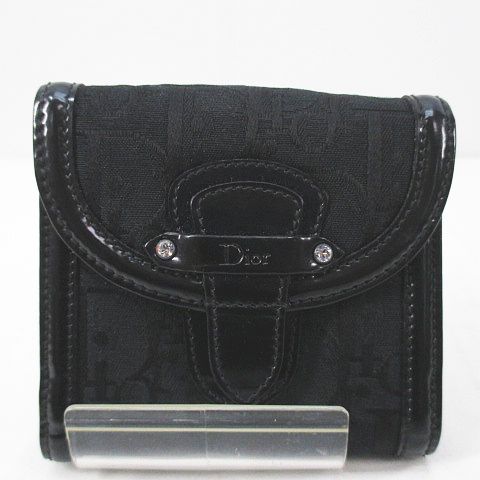 クリスチャンディオール Christian Dior 2つ折り財布 Wホック コンビ  