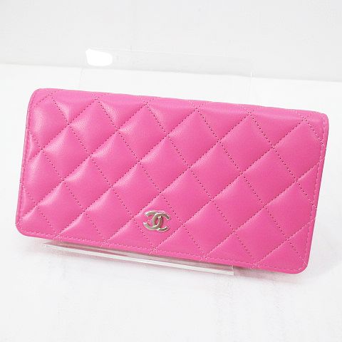 シャネル CHANEL 長財布 ココマーク マトラッセ キルティング シルバー 