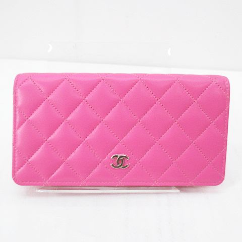 シャネル CHANEL 長財布 ココマーク マトラッセ キルティング シルバー 