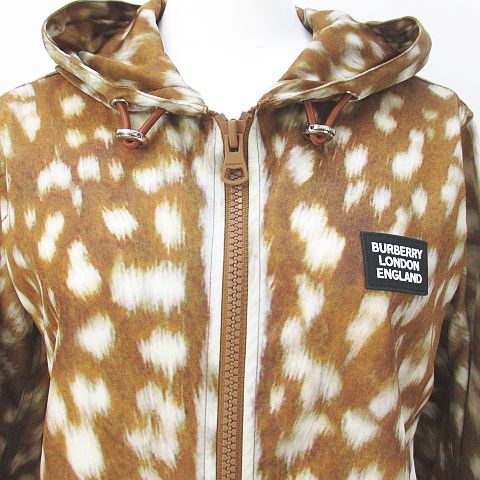 バーバリー BURBERRY 鹿柄 バンビ ジャケット パーカ フード 34 