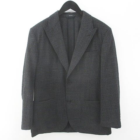エルメス HERMES 長袖 テーラード ジャケット 46 灰系 グレー チェック 