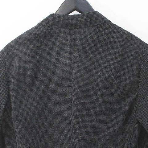 エルメス HERMES 長袖 テーラード ジャケット 46 灰系 グレー チェック 